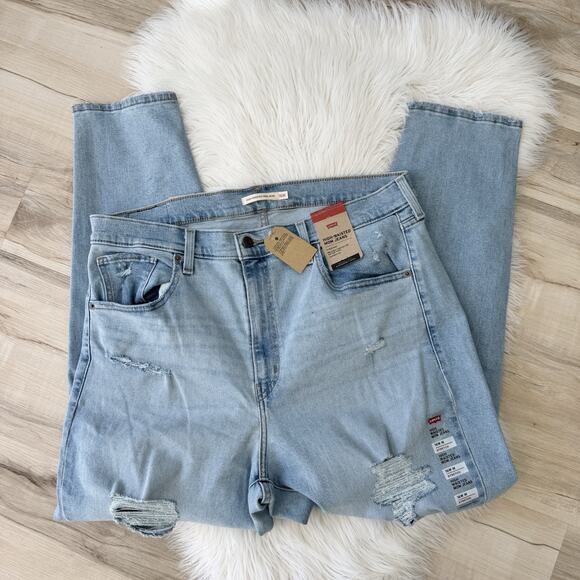 Women’s Levi’s High Waisted Mom Jean Distressed New Size 16 SH - Picture 1 of 6